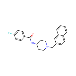 O=C(NC1CCN(Cc2ccc3ccccc3c2)CC1)c1ccc(F)cc1 ZINC000036351859