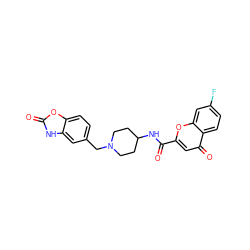 O=C(NC1CCN(Cc2ccc3oc(=O)[nH]c3c2)CC1)c1cc(=O)c2ccc(F)cc2o1 ZINC000036351872