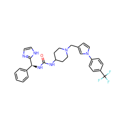 O=C(NC1CCN(Cc2ccn(-c3ccc(C(F)(F)F)cc3)c2)CC1)N[C@@H](c1ccccc1)c1ncc[nH]1 ZINC000043069675