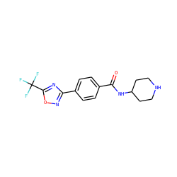 O=C(NC1CCNCC1)c1ccc(-c2noc(C(F)(F)F)n2)cc1 ZINC000142970871