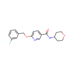 O=C(NC1CCOCC1)c1ccc(OCc2cccc(F)c2)nc1 ZINC000095576633