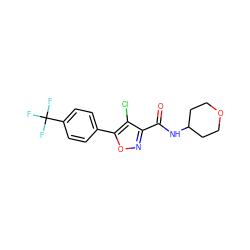 O=C(NC1CCOCC1)c1noc(-c2ccc(C(F)(F)F)cc2)c1Cl ZINC000066073990