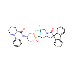 O=C(NC1COP(=O)(CCCCC2(C(=O)NCC(F)(F)F)c3ccccc3-c3ccccc32)OC1)[C@@H]1CCCCN1c1ccccc1 ZINC000028371654