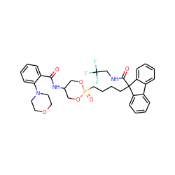 O=C(NC1COP(=O)(CCCCC2(C(=O)NCC(F)(F)F)c3ccccc3-c3ccccc32)OC1)c1ccccc1N1CCOCC1 ZINC000003931851