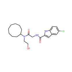 O=C(NCC(=O)N(CCO)C1CCCCCCCC1)c1cc2cc(Cl)ccc2[nH]1 ZINC000028134240