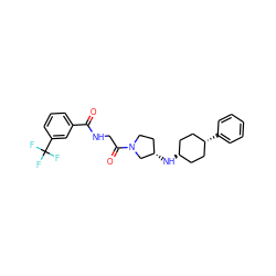 O=C(NCC(=O)N1CC[C@H](N[C@H]2CC[C@@H](c3ccccc3)CC2)C1)c1cccc(C(F)(F)F)c1 ZINC000254085996