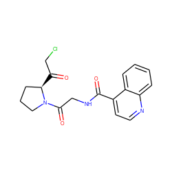 O=C(NCC(=O)N1CCC[C@H]1C(=O)CCl)c1ccnc2ccccc12 ZINC000169312178