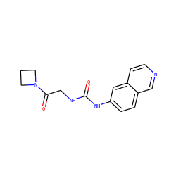 O=C(NCC(=O)N1CCC1)Nc1ccc2cnccc2c1 ZINC001772614299