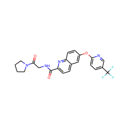 O=C(NCC(=O)N1CCCC1)c1ccc2cc(Oc3ccc(C(F)(F)F)cn3)ccc2n1 ZINC001772606239