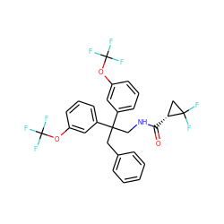 O=C(NCC(Cc1ccccc1)(c1cccc(OC(F)(F)F)c1)c1cccc(OC(F)(F)F)c1)[C@@H]1CC1(F)F ZINC000114407002