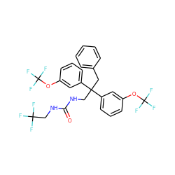 O=C(NCC(F)(F)F)NCC(Cc1ccccc1)(c1cccc(OC(F)(F)F)c1)c1cccc(OC(F)(F)F)c1 ZINC000114406346