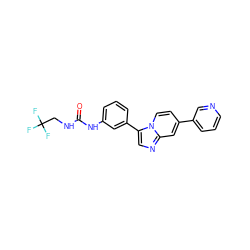 O=C(NCC(F)(F)F)Nc1cccc(-c2cnc3cc(-c4cccnc4)ccn23)c1 ZINC000147237264