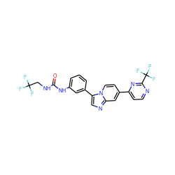 O=C(NCC(F)(F)F)Nc1cccc(-c2cnc3cc(-c4ccnc(C(F)(F)F)n4)ccn23)c1 ZINC000169704665