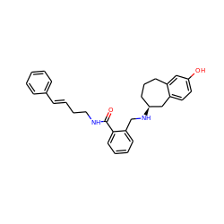 O=C(NCC/C=C/c1ccccc1)c1ccccc1CN[C@H]1CCCc2cc(O)ccc2C1 ZINC000013589139