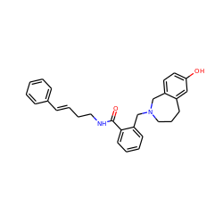 O=C(NCC/C=C/c1ccccc1)c1ccccc1CN1CCCc2cc(O)ccc2C1 ZINC000013589151