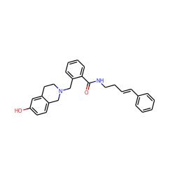 O=C(NCC/C=C/c1ccccc1)c1ccccc1CN1CCc2cc(O)ccc2C1 ZINC000013589143