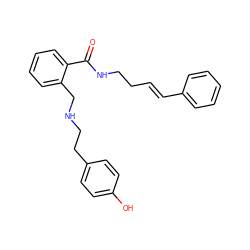 O=C(NCC/C=C/c1ccccc1)c1ccccc1CNCCc1ccc(O)cc1 ZINC000013589124