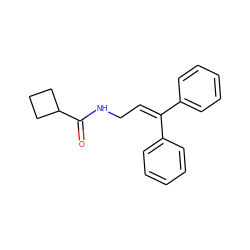 O=C(NCC=C(c1ccccc1)c1ccccc1)C1CCC1 ZINC000035075355