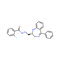 O=C(NCC[C@@H]1CN=C(c2ccccc2)c2ccccc2N1)c1ccccc1F ZINC000013525941