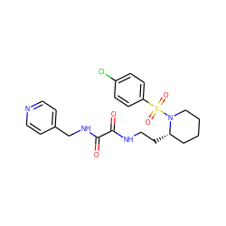 O=C(NCC[C@H]1CCCCN1S(=O)(=O)c1ccc(Cl)cc1)C(=O)NCc1ccncc1 ZINC000009715304