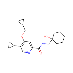 O=C(NCC1(O)CCCCC1)c1cc(OCC2CC2)c(C2CC2)cn1 ZINC000146372444