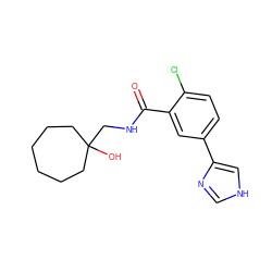 O=C(NCC1(O)CCCCCC1)c1cc(-c2c[nH]cn2)ccc1Cl ZINC000072179528