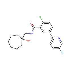 O=C(NCC1(O)CCCCCC1)c1cc(-c2ccc(F)cn2)ccc1Cl ZINC000049784038