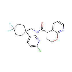 O=C(NCC1(c2ccc(Cl)nc2)CCC(F)(F)CC1)[C@H]1CCOc2ncccc21 ZINC000205623297