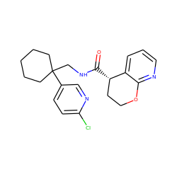 O=C(NCC1(c2ccc(Cl)nc2)CCCCC1)[C@H]1CCOc2ncccc21 ZINC000205614841