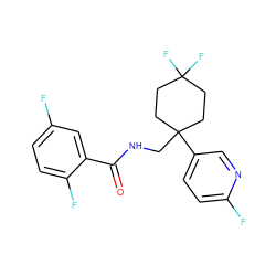 O=C(NCC1(c2ccc(F)nc2)CCC(F)(F)CC1)c1cc(F)ccc1F ZINC000217360783