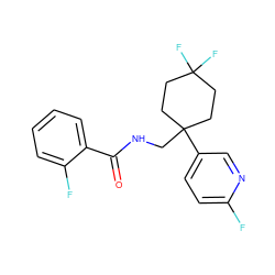 O=C(NCC1(c2ccc(F)nc2)CCC(F)(F)CC1)c1ccccc1F ZINC000473182963