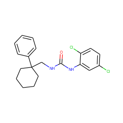 O=C(NCC1(c2ccccc2)CCCCC1)Nc1cc(Cl)ccc1Cl ZINC000013833489