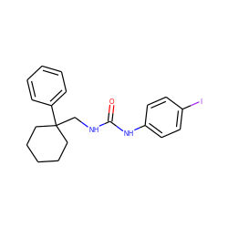 O=C(NCC1(c2ccccc2)CCCCC1)Nc1ccc(I)cc1 ZINC000013833483