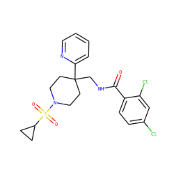 O=C(NCC1(c2ccccn2)CCN(S(=O)(=O)C2CC2)CC1)c1ccc(Cl)cc1Cl ZINC000035862775