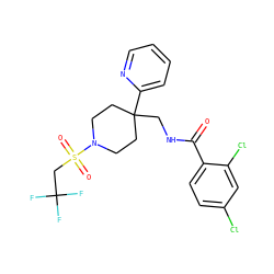 O=C(NCC1(c2ccccn2)CCN(S(=O)(=O)CC(F)(F)F)CC1)c1ccc(Cl)cc1Cl ZINC000040898376