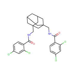 O=C(NCC12CC3CC(C1)CC(CNC(=O)c1ccc(Cl)cc1Cl)(C3)C2)c1ccc(Cl)cc1Cl ZINC000027329443