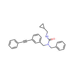 O=C(NCC1CC1)N(Cc1ccccc1)Cc1cccc(C#Cc2ccccc2)c1 ZINC000066076552