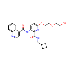 O=C(NCC1CCC1)c1nc(OCCOCCO)ccc1NC(=O)c1ccnc2ccccc12 ZINC000095596350