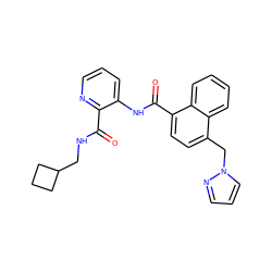 O=C(NCC1CCC1)c1ncccc1NC(=O)c1ccc(Cn2cccn2)c2ccccc12 ZINC000095593576