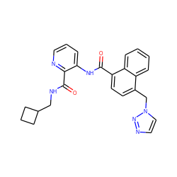 O=C(NCC1CCC1)c1ncccc1NC(=O)c1ccc(Cn2ccnn2)c2ccccc12 ZINC000095595726