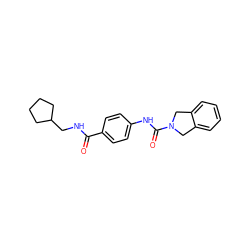 O=C(NCC1CCCC1)c1ccc(NC(=O)N2Cc3ccccc3C2)cc1 ZINC000166871212