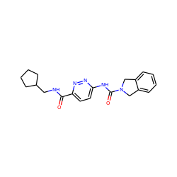 O=C(NCC1CCCC1)c1ccc(NC(=O)N2Cc3ccccc3C2)nn1 ZINC000167492662