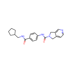 O=C(NCC1CCCC1)c1ccc(NC(=O)N2Cc3ccncc3C2)cc1 ZINC000165779048