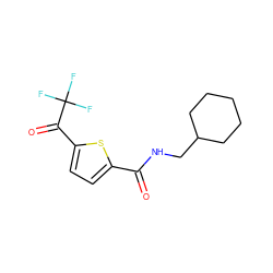 O=C(NCC1CCCCC1)c1ccc(C(=O)C(F)(F)F)s1 ZINC000029069747