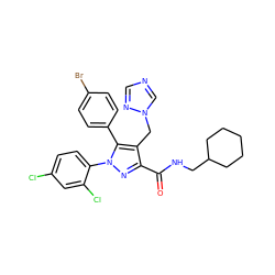 O=C(NCC1CCCCC1)c1nn(-c2ccc(Cl)cc2Cl)c(-c2ccc(Br)cc2)c1Cn1cncn1 ZINC000049771336