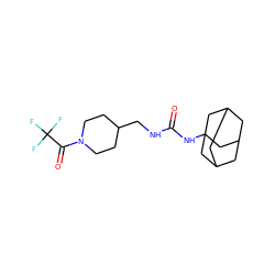 O=C(NCC1CCN(C(=O)C(F)(F)F)CC1)NC12CC3CC(CC(C3)C1)C2 ZINC000036330679