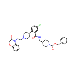 O=C(NCC1CCN(C(=O)OCc2ccccc2)CC1)c1cc(Cl)ccc1C1CCN(CCN2C(=O)COc3ccccc32)CC1 ZINC000028826506