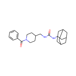 O=C(NCC1CCN(C(=O)c2ccccc2)CC1)NC12CC3CC(CC(C3)C1)C2 ZINC000036330681