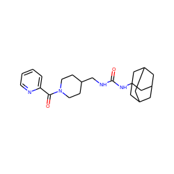 O=C(NCC1CCN(C(=O)c2ccccn2)CC1)NC12CC3CC(CC(C3)C1)C2 ZINC000036330631