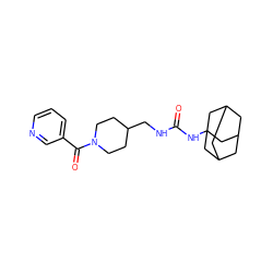 O=C(NCC1CCN(C(=O)c2cccnc2)CC1)NC12CC3CC(CC(C3)C1)C2 ZINC000036330633